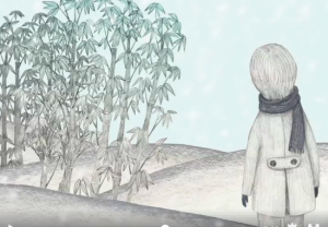 星野さんがアニメーターを務めたオリジナルアニメーション「雪の約束」の一場面